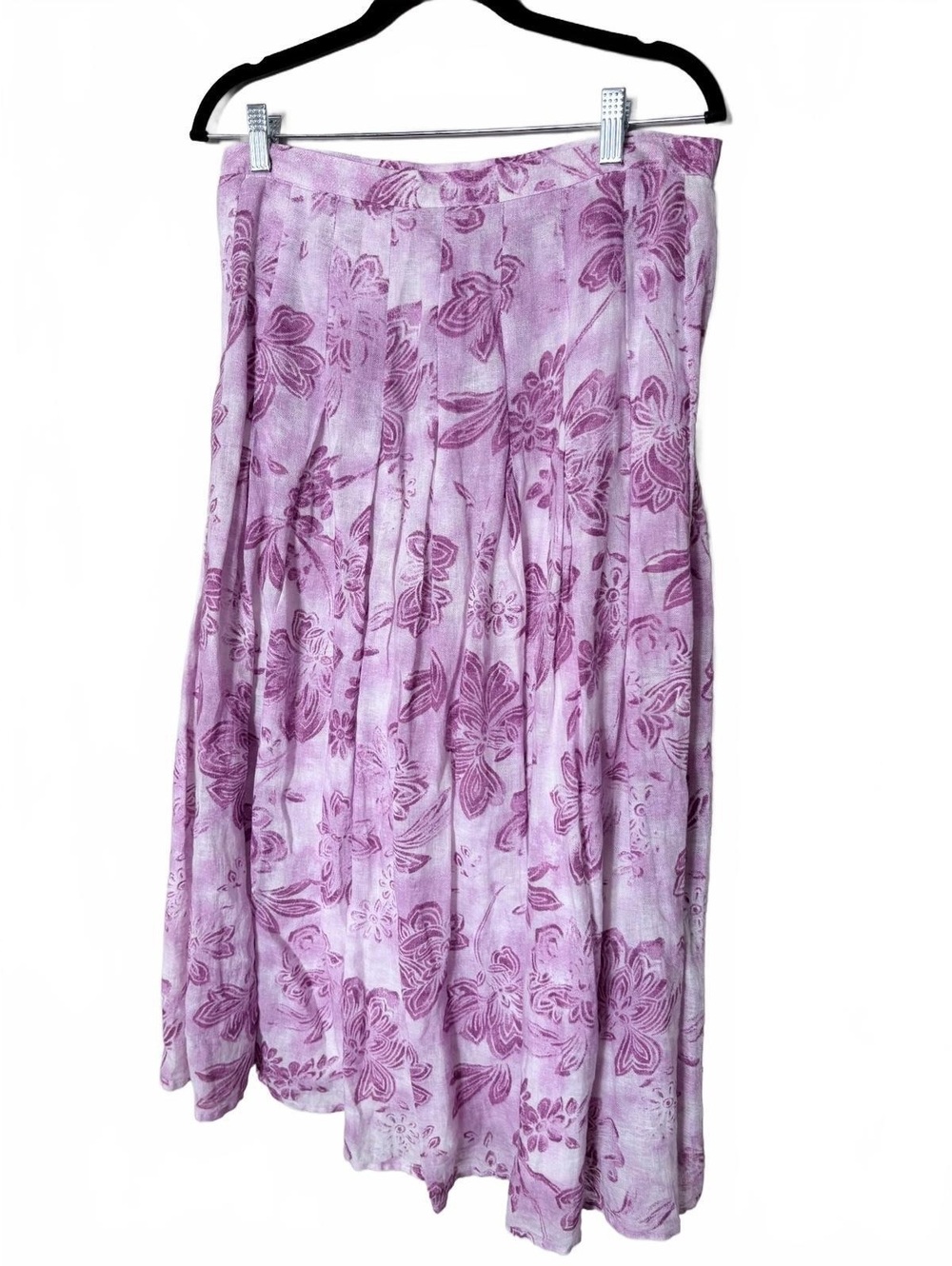 J. Jill Floral Pleated Midi Skirt Size 8 Made in India